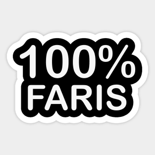 Faris name, couples gifts for boyfriend and girlfriend matching. Sticker